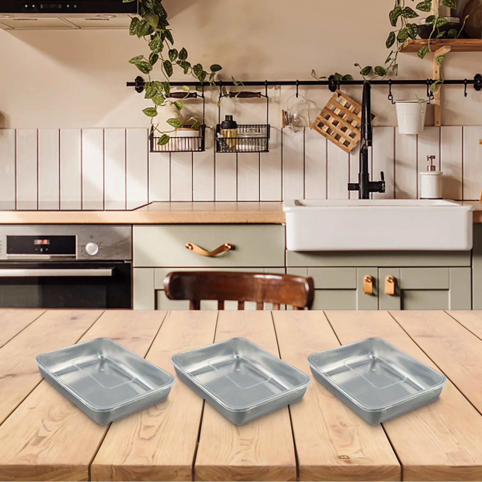 3pcs 25x20x5cm Thickened Stainless Steel Fresh-keeping Box Lid Display Tray Storage Box Kitchen Storage Supplies
3pcs 25x20x5cm Thickened Stainless Steel Fresh-keeping Box Lid Display Tray Storage Box Kitchen Storage Supplies