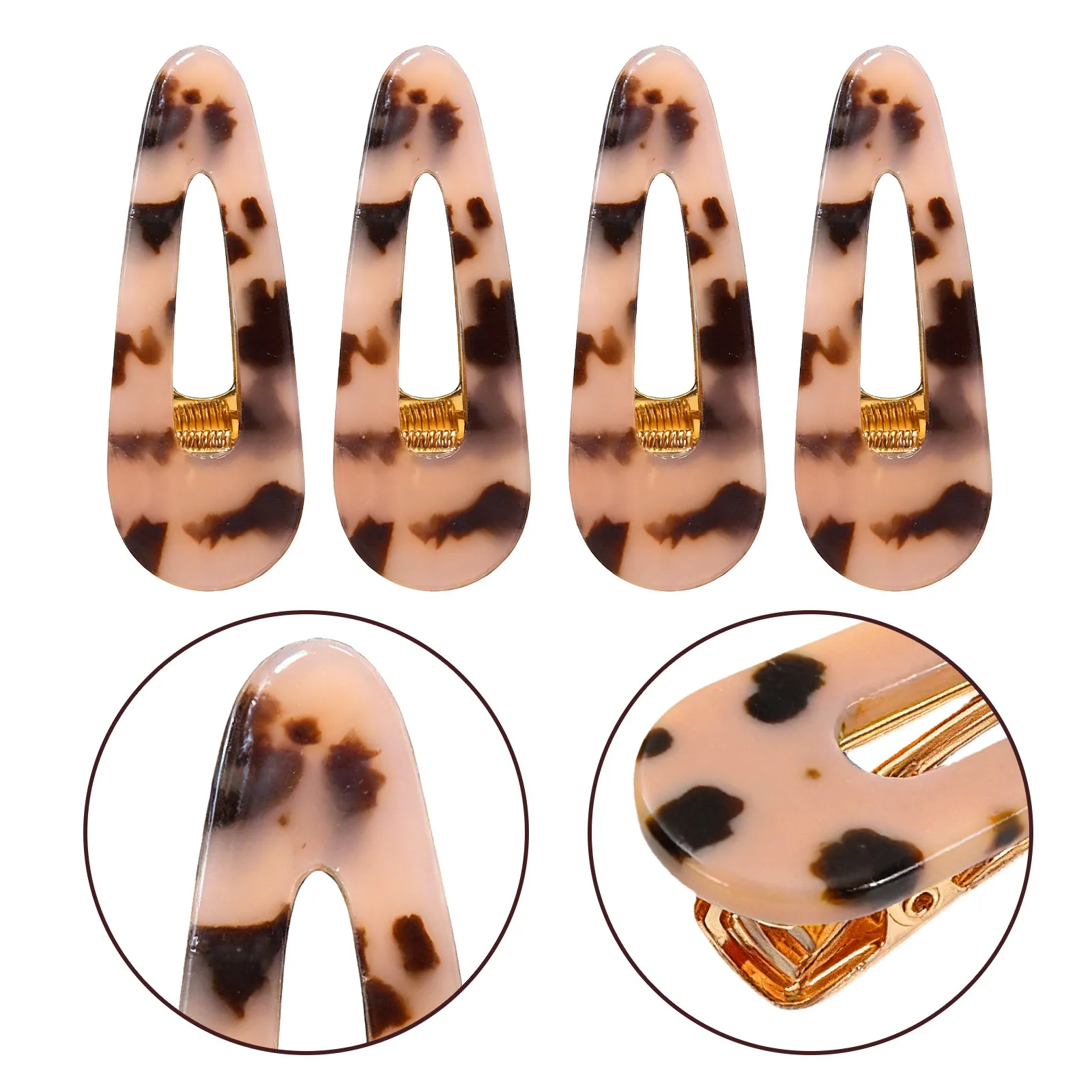 4Pcs Retro Water Droplet Hair Clips Tortoiseshell Amber Style Plastic Barrettes for Women Girls All Hair Types Elegant Daily Use
4Pcs Retro Water Droplet Hair Clips Tortoiseshell Amber Style Plastic Barrettes for Women Girls All Hair Types Elegant Daily Use