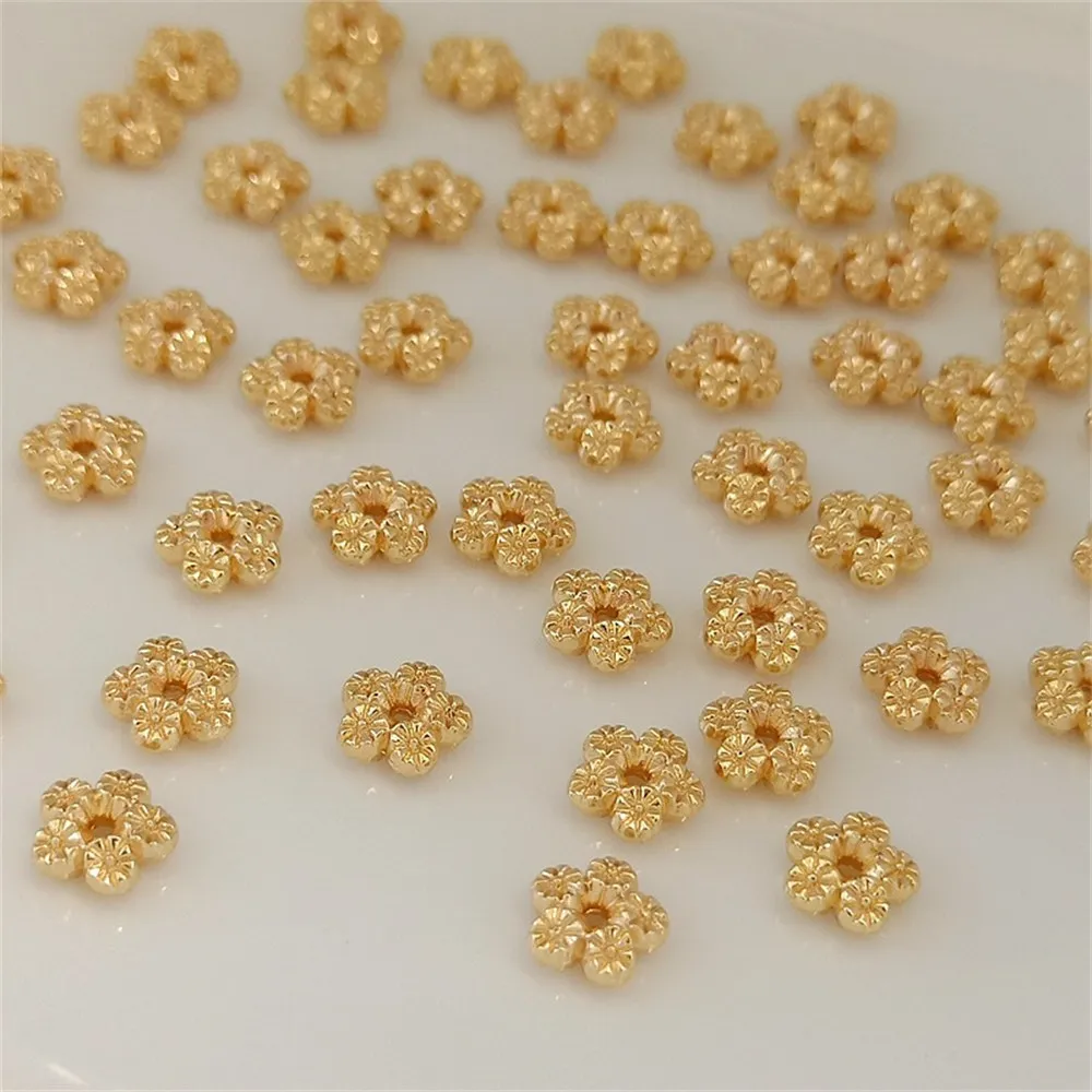 14K Gold-plated Five-leaf Flower, Five-petal Flower, 7mm Flower Spacer, Scattered and Beaded Jewelry, DIY Handcrafted Accessory
14K Gold-plated Five-leaf Flower, Five-petal Flower, 7mm Flower Spacer, Scattered and Beaded Jewelry, DIY Handcrafted Accessory