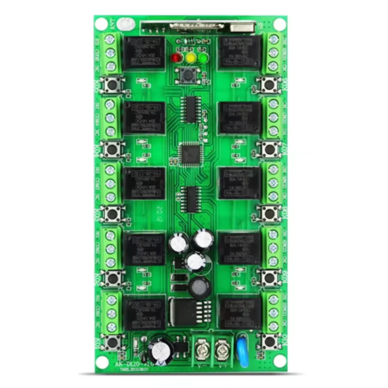 DC12V 10 Channels Remote Control Receiver 315 433MHz Learning Type Universal Industrial Wireless Receiver Relay Module
DC12V 10 Channels Remote Control Receiver 315 433MHz Learning Type Universal Industrial Wireless Receiver Relay Module