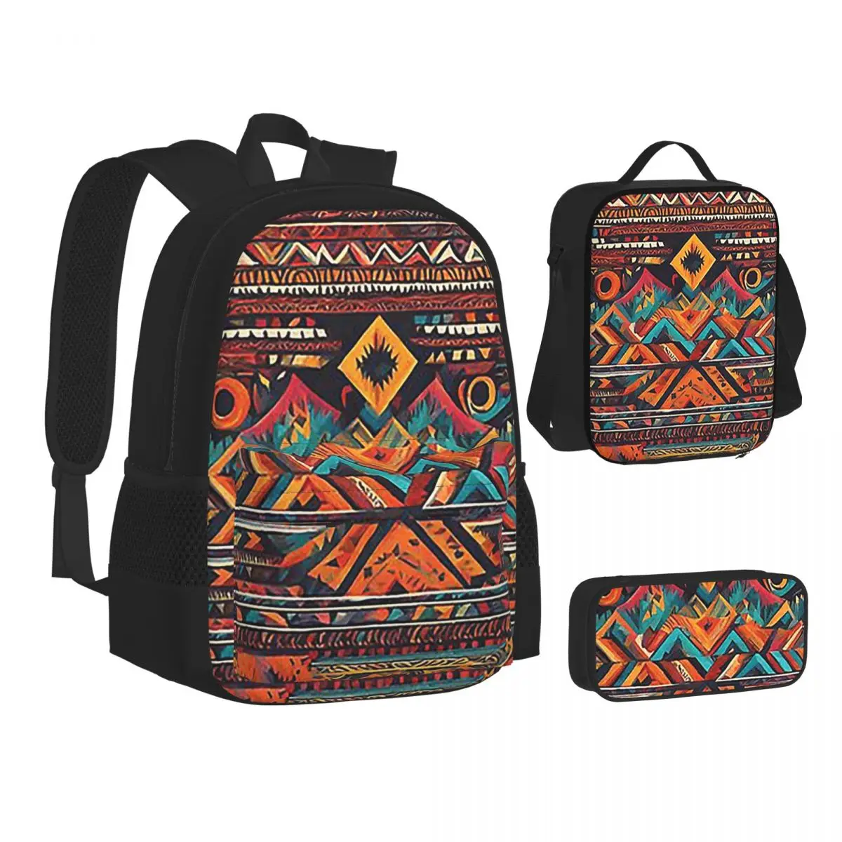 Painted Original Tribal Patterns Backpacks Students Bookbag School Bags Children Rucksack Lunch Bag Pen Bag Three-Piece Set
Painted Original Tribal Patterns Backpacks Students Bookbag School Bags Children Rucksack Lunch Bag Pen Bag Three-Piece Set