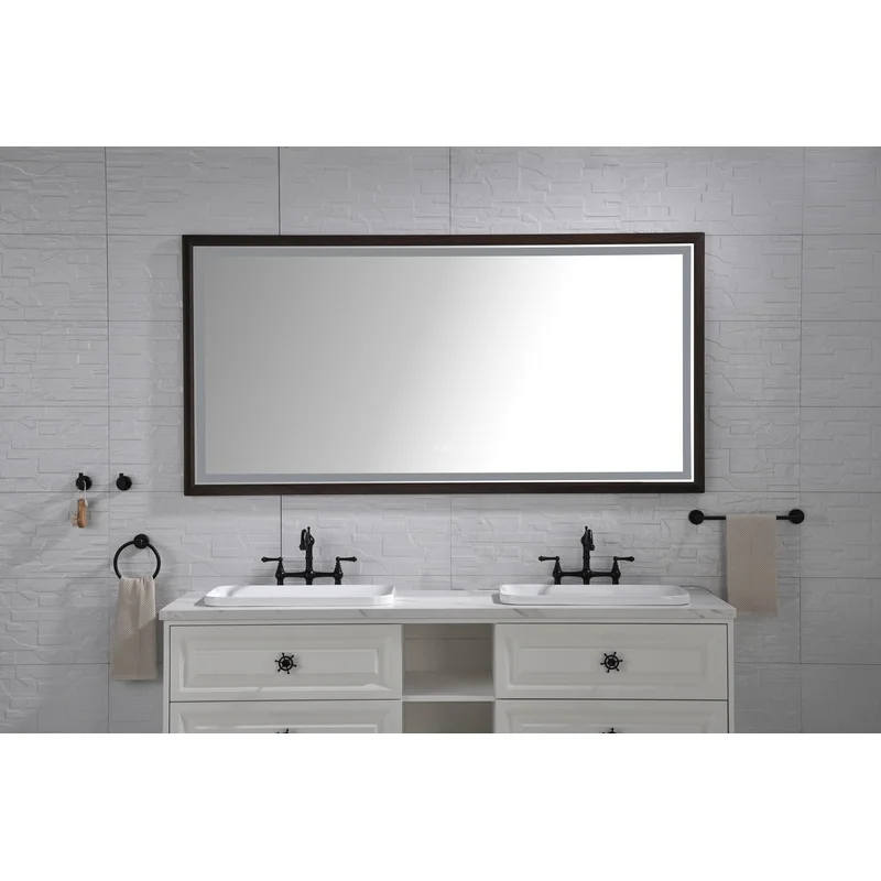 72" LED Bathroom Mirror with Aluminum Frame, Wall-Mounted Vanity Mirror, Anti-Fog, Memory Settings, 3 Light Colors, Stepless Dimmable
72" LED Bathroom Mirror with Aluminum Frame, Wall-Mounted Vanity Mirror, Anti-Fog, Memory Settings, 3 Light Colors, Stepless Dimmable