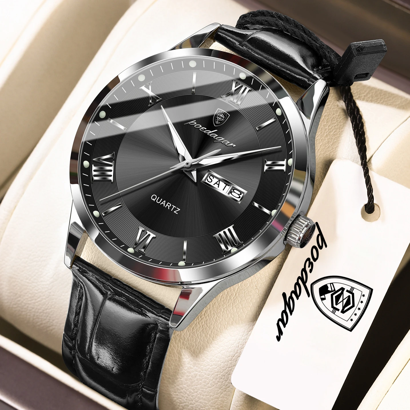 POEDAGAR Fashion Watches For Man Leather Date Week Quartz Casual Men Watch Waterproof Luminous Business Men's Clock Reloj Hombre
POEDAGAR Fashion Watches For Man Leather Date Week Quartz Casual Men Watch Waterproof Luminous Business Men's Clock Reloj Hombre