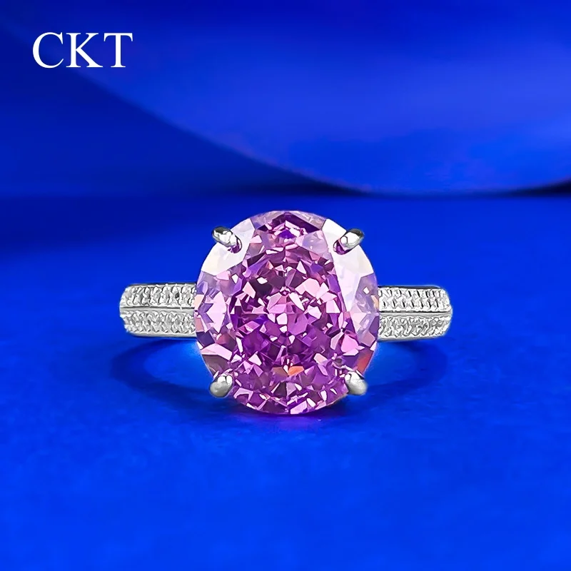 CKT 100% 925 Sterling Silver Oval Cut 10*11 MM Lab Sapphire Moissanite Wedding Engagement Ring for Women Fine Jewelry Gifts
CKT 100% 925 Sterling Silver Oval Cut 10*11 MM Lab Sapphire Moissanite Wedding Engagement Ring for Women Fine Jewelry Gifts