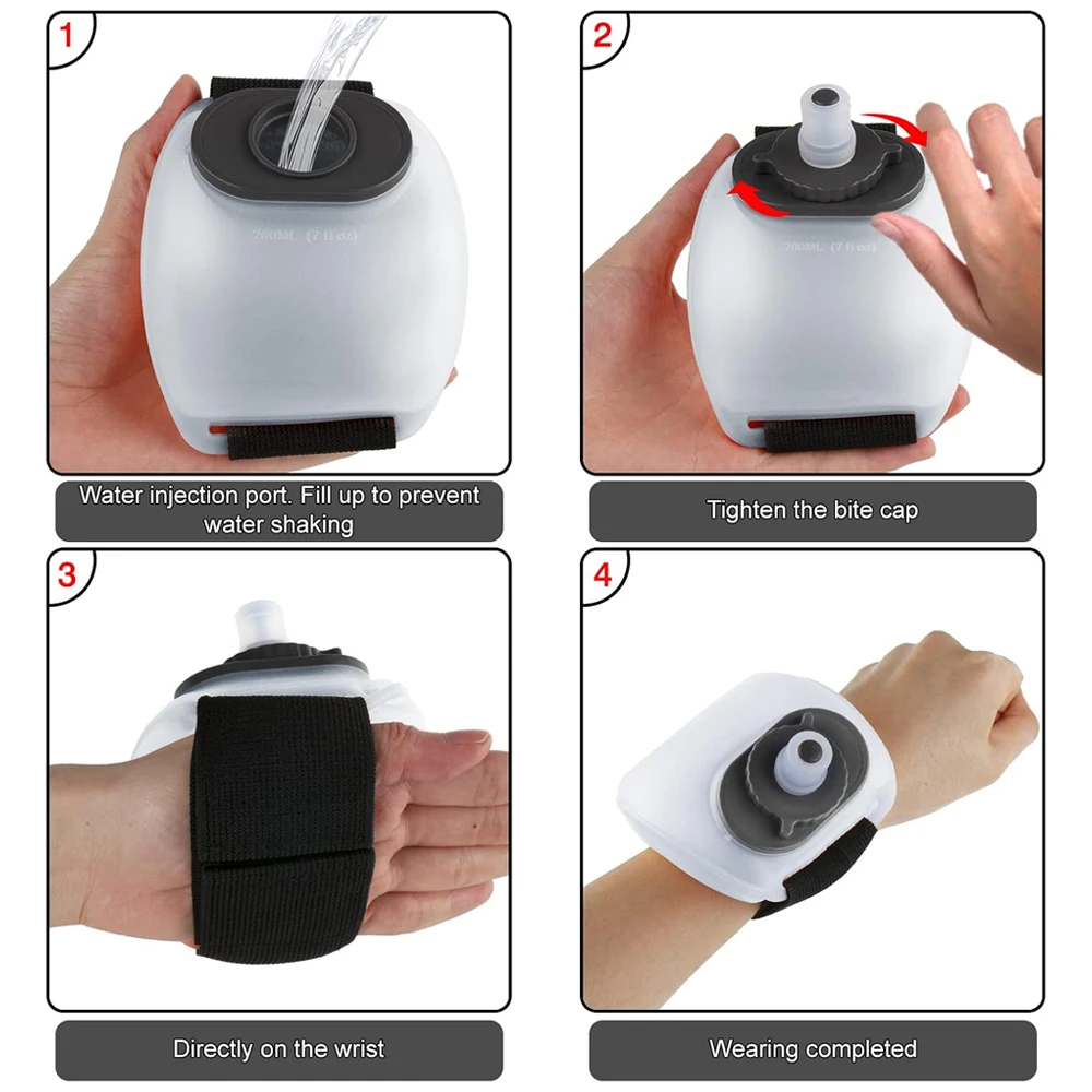 1 шт., спортивная бутылка для воды на запястье с регулируемым ремешком на руку, 200 мл, мягкий силикон, без BPA для гидратации, бега, упражнений
1 шт., спортивная бутылка для воды на запястье с регулируемым ремешком на руку, 200 мл, мягкий силикон, без BPA для гидратации, бега, упражнений