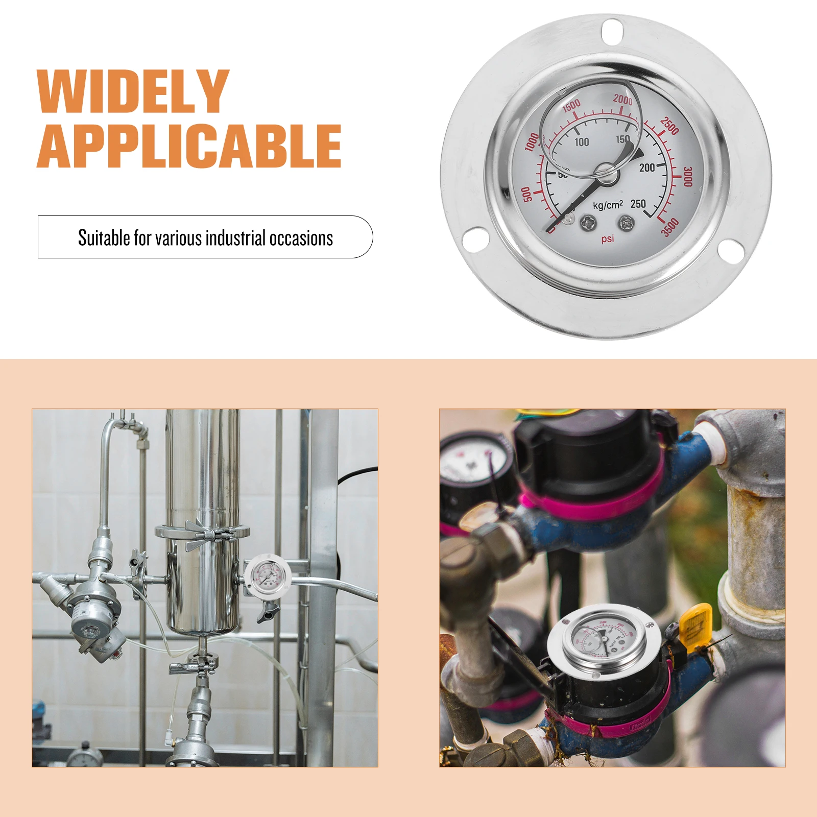 Pressure Gauge Flanged Stainless Steel Shockproof Oil Measuring Tool Industrial Application Precise Meter
Pressure Gauge Flanged Stainless Steel Shockproof Oil Measuring Tool Industrial Application Precise Meter