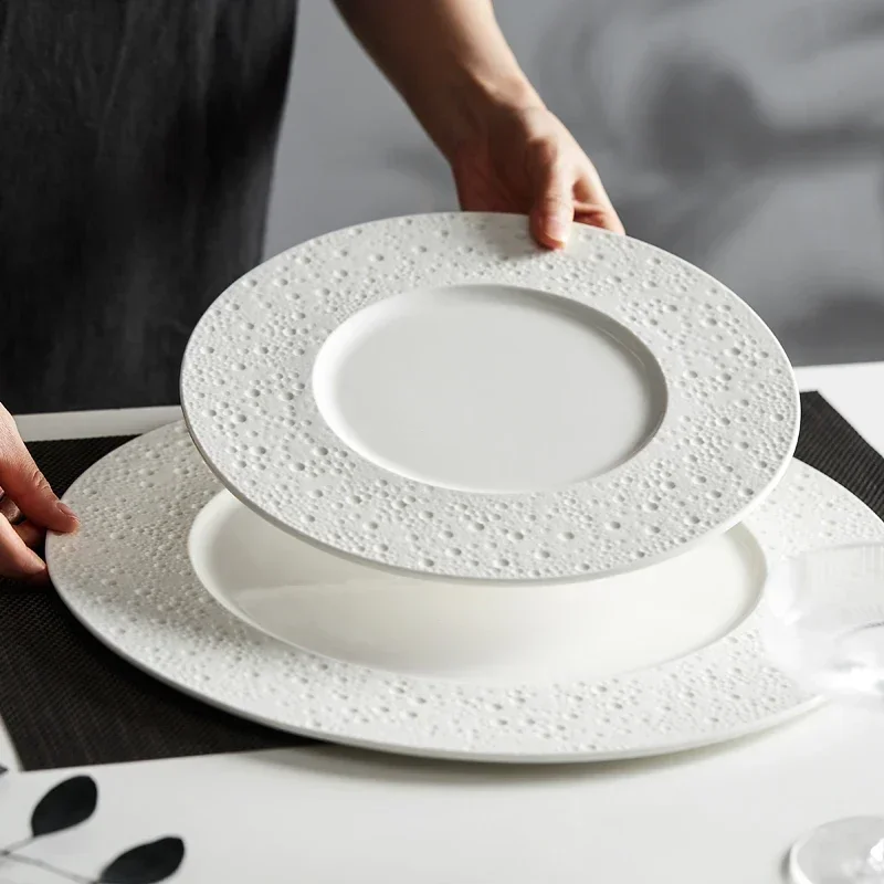 Pure White Ceramic Steak Plate Western Food Household Pasta Flat Commercial Restaurant Hotel Placing Tableware
Pure White Ceramic Steak Plate Western Food Household Pasta Flat Commercial Restaurant Hotel Placing Tableware