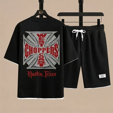 Men's West Coast Choppers Austin Texas Graphic 2 Piece Outfit Waffle Knit T-shirt & Shorts Set Casual Biker Streetwear Tracksuit
Men's West Coast Choppers Austin Texas Graphic 2 Piece Outfit Waffle Knit T-shirt & Shorts Set Casual Biker Streetwear Tracksuit