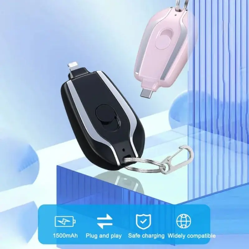 Portable Keychain Charger | 1500mAh Type-C Ultra-Compact Mini Battery Pack | Fast Charging Backup Power Bank For Iphone Devices
Portable Keychain Charger | 1500mAh Type-C Ultra-Compact Mini Battery Pack | Fast Charging Backup Power Bank For Iphone Devices
