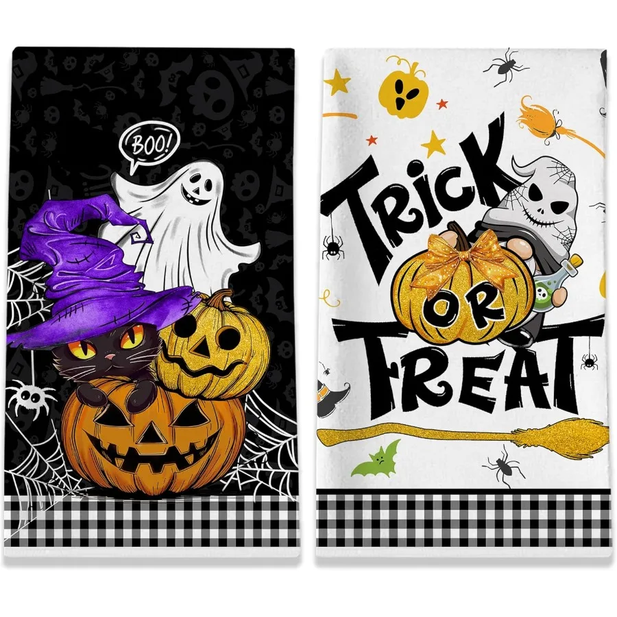 Halloween Kitchen Towels Halloween Pumpkin Towels Set of 2 Trick or Treat Dish Towels for Kitchen with Black Cat and Ghost Buff
Halloween Kitchen Towels Halloween Pumpkin Towels Set of 2 Trick or Treat Dish Towels for Kitchen with Black Cat and Ghost Buff