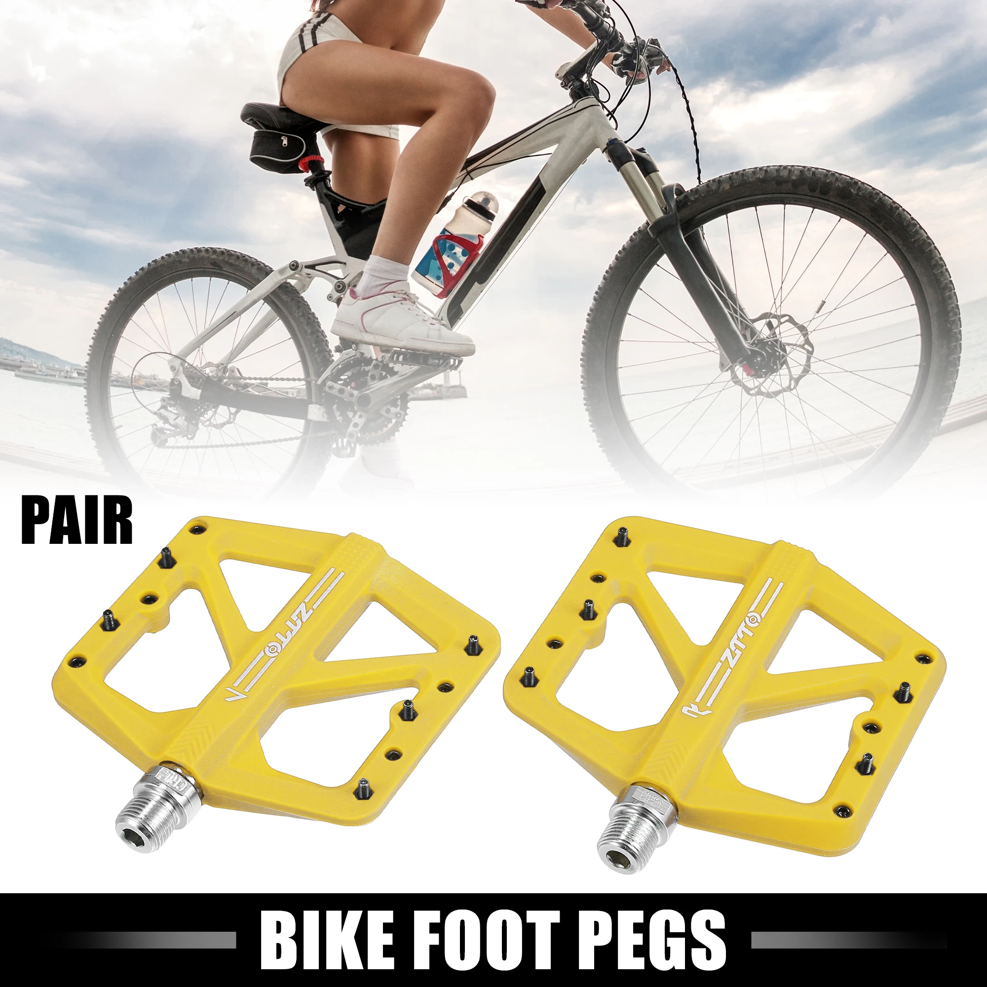 X Autohaux 1 пара нейлоновых задних педалей для горного велосипеда, желтая подставка для велосипеда BMX MTB с осью 9/16 дюймов 
X Autohaux 1 пара нейлоновых задних педалей для горного велосипеда, желтая подставка для велосипеда BMX MTB с осью 9/16 дюймов