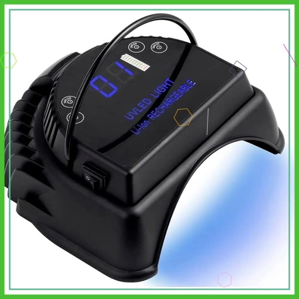 64W Rechargeable LED UV Nail Lamp Cordless Gel Light for Manicure - Black
64W Rechargeable LED UV Nail Lamp Cordless Gel Light for Manicure - Black