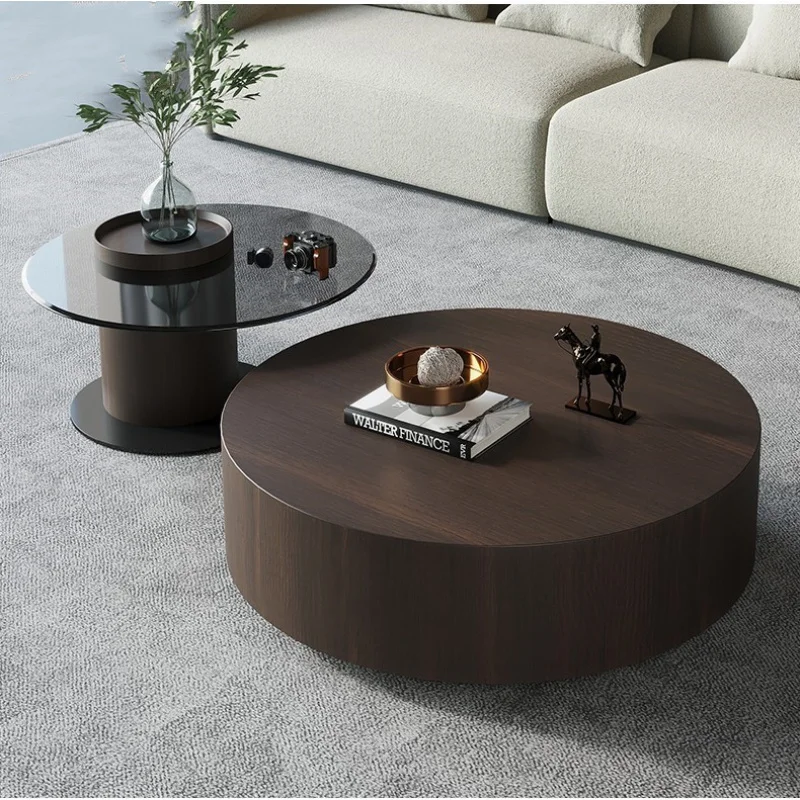 Italian Minimalist Round Coffee Table Set With Natural Smoked Wood Veneer, Nordic Modern Wabi-Sabi Style For Living Room Use
Italian Minimalist Round Coffee Table Set With Natural Smoked Wood Veneer, Nordic Modern Wabi-Sabi Style For Living Room Use