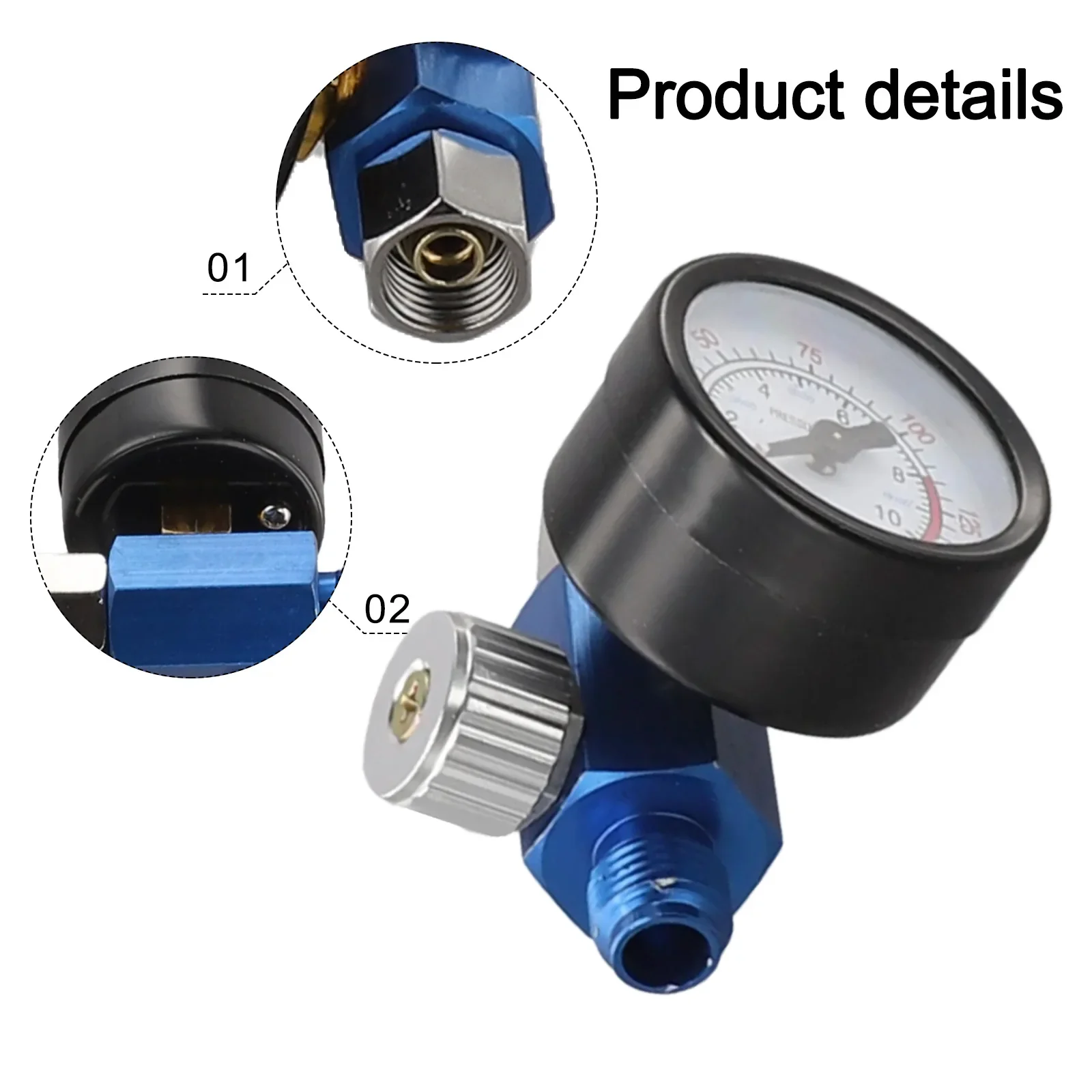 1pc 1/4 Inch Adjustable Air Pressure Regulator With Pressure Gauge Easy Control For Spray Air-Tools-Accessories
1pc 1/4 Inch Adjustable Air Pressure Regulator With Pressure Gauge Easy Control For Spray Air-Tools-Accessories
