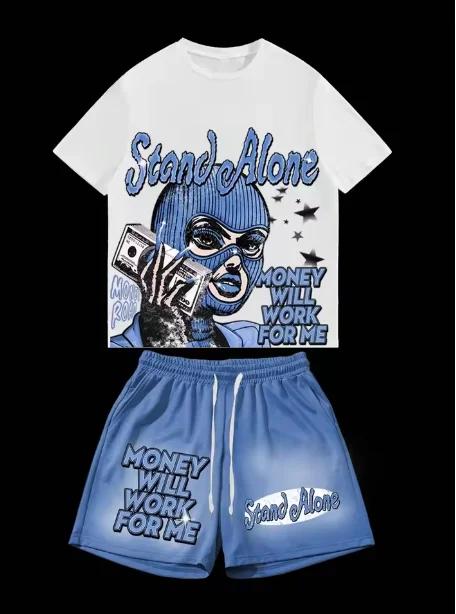 25/26 New Summer Set Women's T-shirt Trendy American Street Printed Round Neck Men's Set Trendy Handsome Sports Two Piece Set
25/26 New Summer Set Women's T-shirt Trendy American Street Printed Round Neck Men's Set Trendy Handsome Sports Two Piece Set