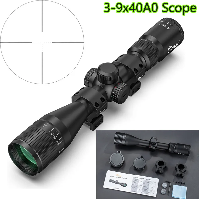 3-9x40 AO Scope for Hunting Red and Green Illuminated Mil-Dot Reticle 1-inch Tube SFP Scope with 20mm Scope Rings
3-9x40 AO Scope for Hunting Red and Green Illuminated Mil-Dot Reticle 1-inch Tube SFP Scope with 20mm Scope Rings