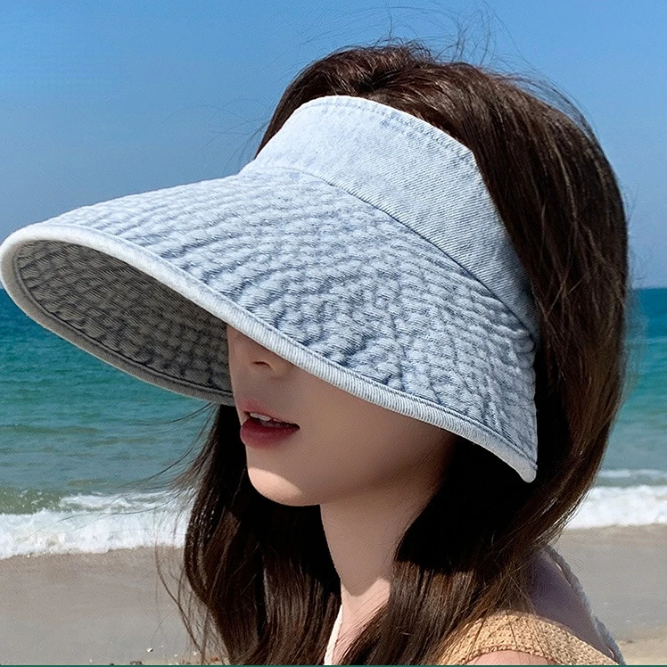 Women's Niche Luxury Washed Denim Sun Visor Fashion Wide Brim Sun Hat Trendy Casual Outdoor Sun Cap
Women's Niche Luxury Washed Denim Sun Visor Fashion Wide Brim Sun Hat Trendy Casual Outdoor Sun Cap