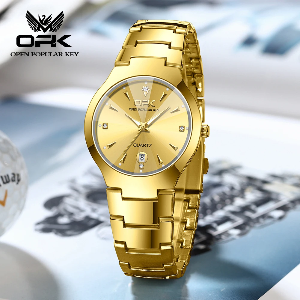 OPK Men's Quartz Watch Tungsten Steel Rhombus Mirror Waterproof Luminous Men's Watch Original All Gold Calendar Men's Watch
OPK Men's Quartz Watch Tungsten Steel Rhombus Mirror Waterproof Luminous Men's Watch Original All Gold Calendar Men's Watch