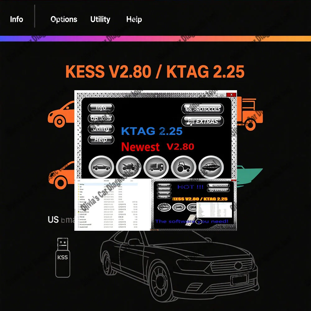Hot KSuite V2.80 Car accessories Software + Ktag 2.25 obd2 scanner Tools For KESS V5.017 KTAG V7.020 KESS 2.70 ECU Turn Program
Hot KSuite V2.80 Car accessories Software + Ktag 2.25 obd2 scanner Tools For KESS V5.017 KTAG V7.020 KESS 2.70 ECU Turn Program