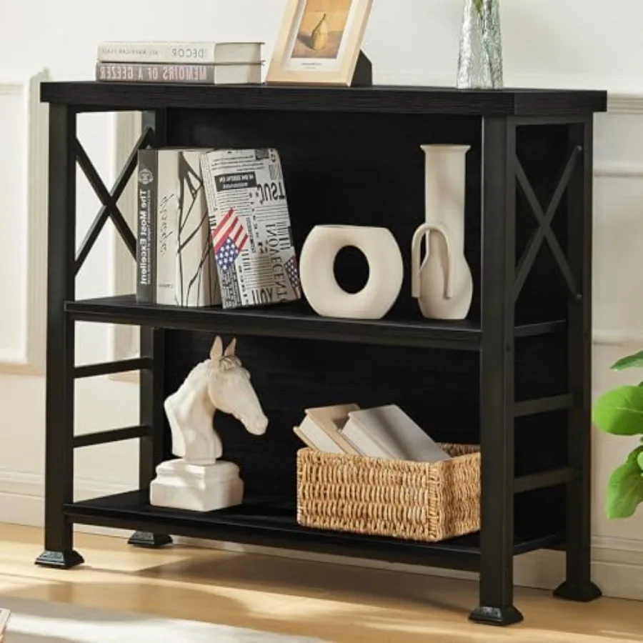 3-Tier Small Bookshelf 35.4 Inch Short Book Shelf with Sturdy Metal Frame and Wood Shelves Industrial Bookcase for Living Room
3-Tier Small Bookshelf 35.4 Inch Short Book Shelf with Sturdy Metal Frame and Wood Shelves Industrial Bookcase for Living Room