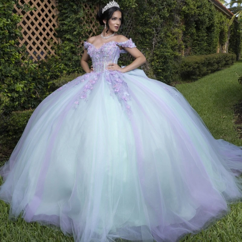 Green Quinceanera Dresses Off Shoulder Ball Gown Sweet 16 Dress Applique Flower Beading Crystal Bow Tull Birthday Party Vestidos
Green Quinceanera Dresses Off Shoulder Ball Gown Sweet 16 Dress Applique Flower Beading Crystal Bow Tull Birthday Party Vestidos
