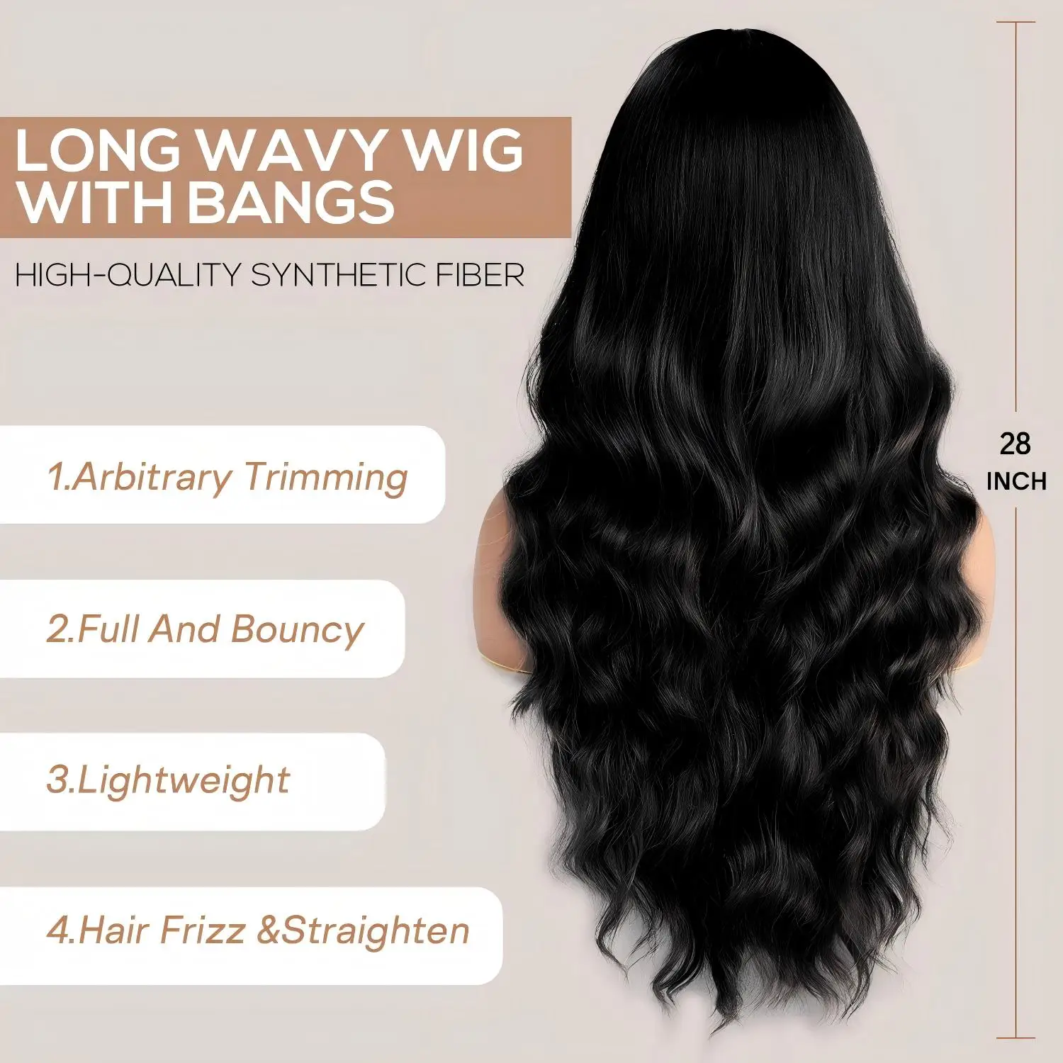 28 Inch Long Curly Wavy Wig with Bangs Women Skin-friendly Synthetic Hair Natural Heat Resistant Daily Party Cosplay Wigs
28 Inch Long Curly Wavy Wig with Bangs Women Skin-friendly Synthetic Hair Natural Heat Resistant Daily Party Cosplay Wigs