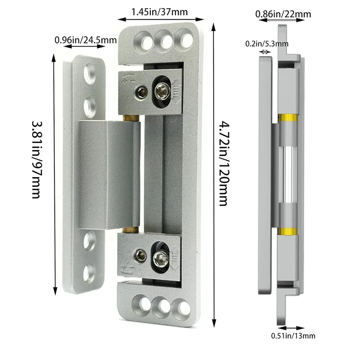 T27C Hidden Door Hinges,2Packs Adjustable Hidden Door Hinges,110Lbs Load-Bearing,Heavy Duty Concealed Hinges for Secret Door
T27C Hidden Door Hinges,2Packs Adjustable Hidden Door Hinges,110Lbs Load-Bearing,Heavy Duty Concealed Hinges for Secret Door
