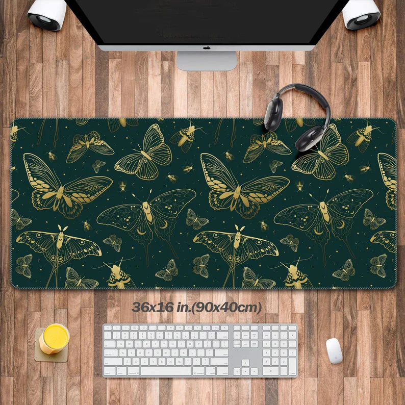 Golden Moon Moth Proof Desk Mat, Cute Golden Butterfly Desk Decoration and Laptop Mat with Extended Keyboard,XXL Long Mouse Pad
Golden Moon Moth Proof Desk Mat, Cute Golden Butterfly Desk Decoration and Laptop Mat with Extended Keyboard,XXL Long Mouse Pad