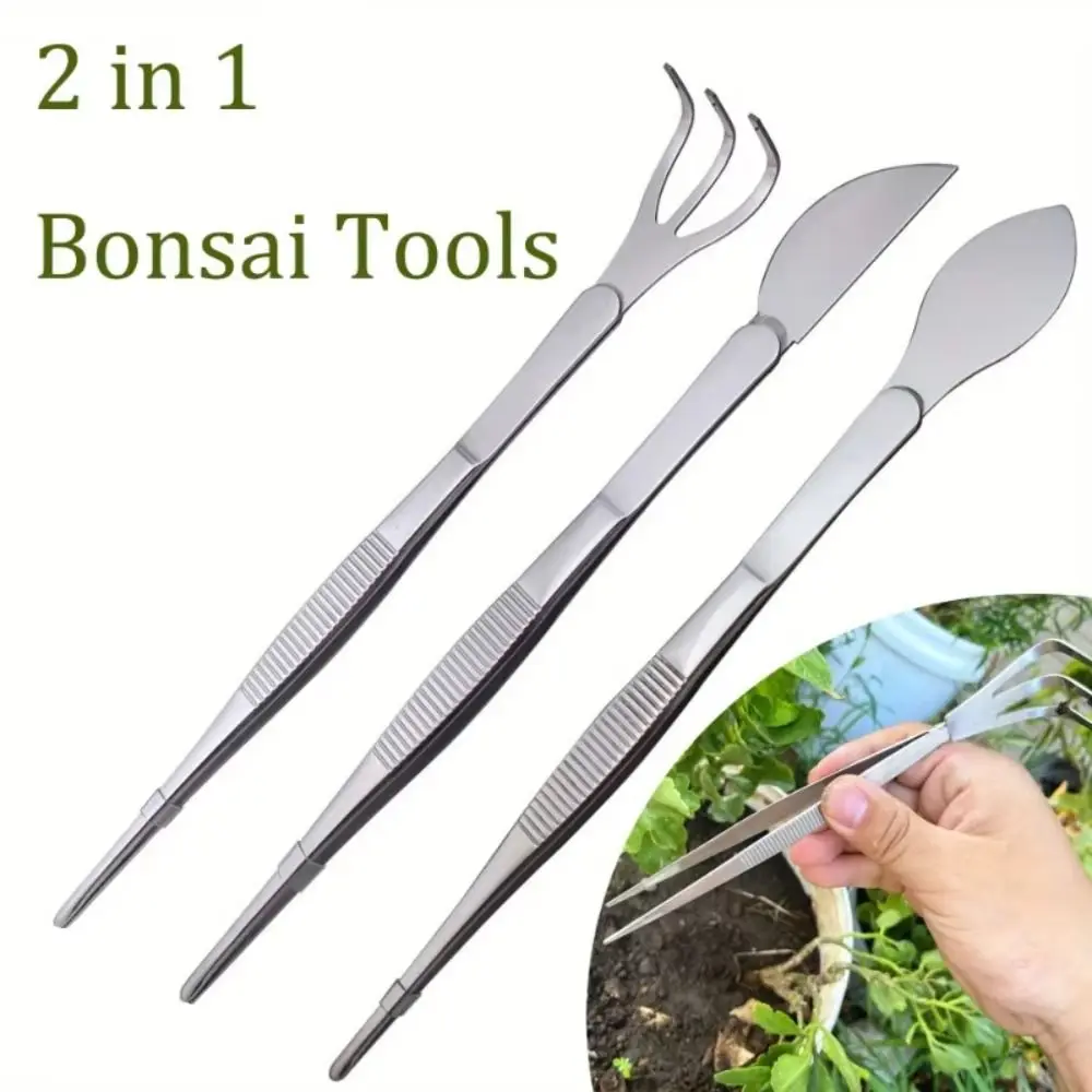 Stainless Steel Mini Gardening Rake Soil Loosening Pressing Dual Head Bonsai Tweezers Ergonomical Handle Plant Spatula Rake
Stainless Steel Mini Gardening Rake Soil Loosening Pressing Dual Head Bonsai Tweezers Ergonomical Handle Plant Spatula Rake