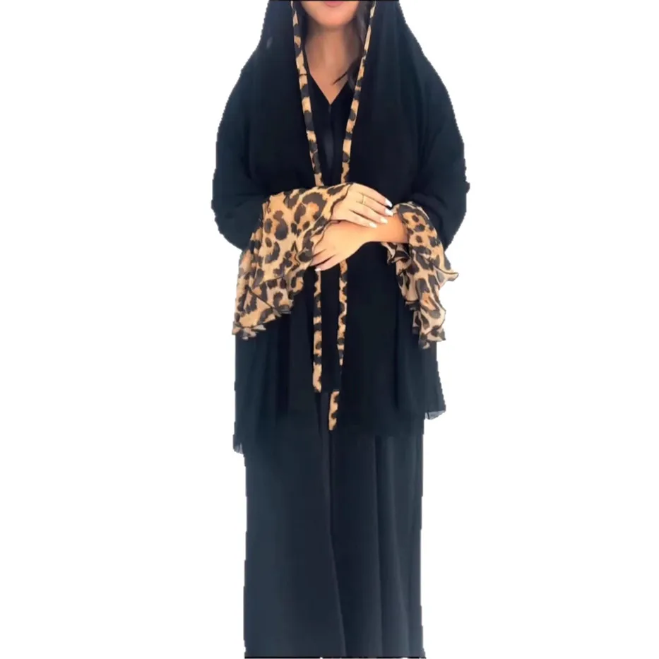 Леопардовый арабский халат на Ближнем Востоке + кардиган, комплект из двух предметов, элегантная роскошная женская внешняя торговля (с платком) Cw40095
Леопардовый арабский халат на Ближнем Востоке + кардиган, комплект из двух предметов, элегантная роскошная женская внешняя торговля (с платком) Cw40095