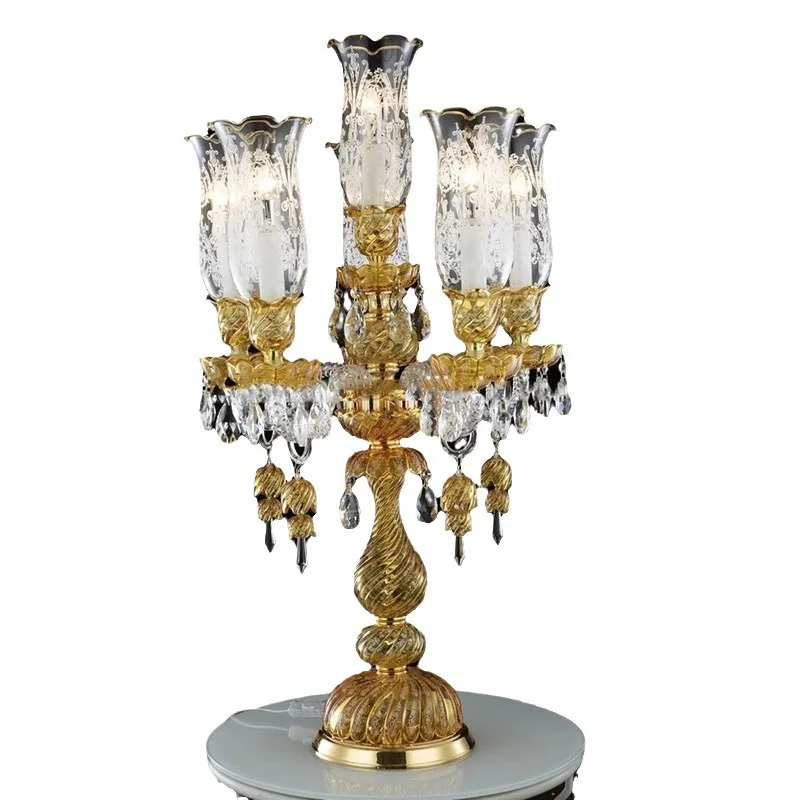 Living room decorative table lamp European bedroom bedside lamp simple modern glass candlestick
Living room decorative table lamp European bedroom bedside lamp simple modern glass candlestick