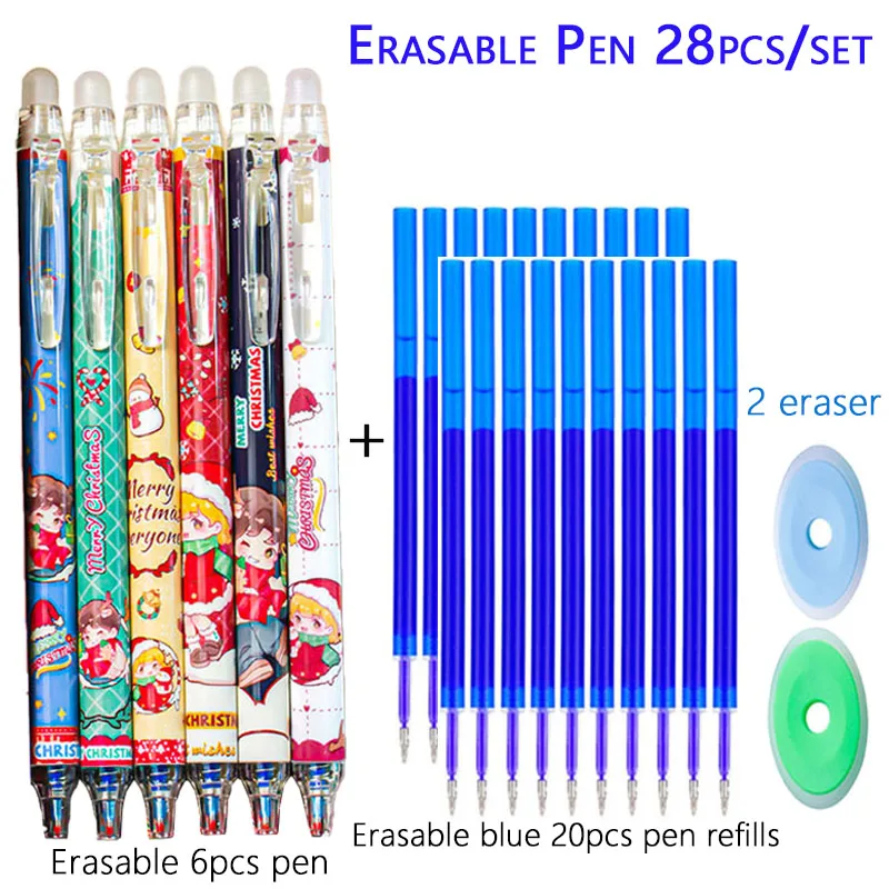 28pcs/set Blue Erasable Christmas Gel Pen, Cute Anime Pattern, Christmas Holiday Gift, School Supplies Fine Tip 0.5mm Pen Core
28pcs/set Blue Erasable Christmas Gel Pen, Cute Anime Pattern, Christmas Holiday Gift, School Supplies Fine Tip 0.5mm Pen Core