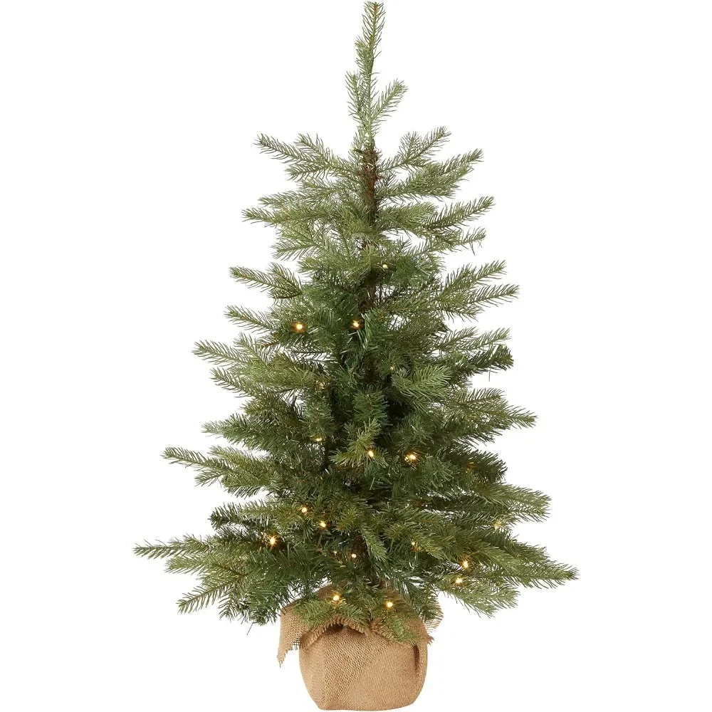 Artificial Mini Christmas Tree - 3ft Green Nordic Spruce with White Lights & Burlap Bag Base
Artificial Mini Christmas Tree - 3ft Green Nordic Spruce with White Lights & Burlap Bag Base