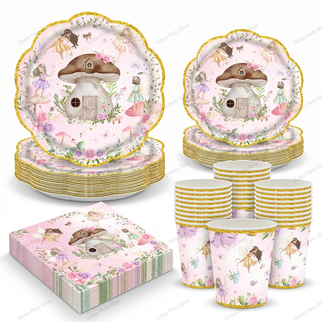 Magical Fairy Tale Party Tableware Set Pink Floral Mushroom Plates Cups Tablecloth Girls Birthday Baby Shower Decorations
Magical Fairy Tale Party Tableware Set Pink Floral Mushroom Plates Cups Tablecloth Girls Birthday Baby Shower Decorations