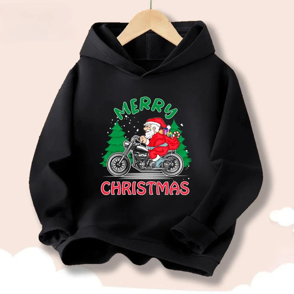 Children's cool motorcycle Santa Claus print autumn and winter pullover hooded sports and leisure holiday gift hoodie
Children's cool motorcycle Santa Claus print autumn and winter pullover hooded sports and leisure holiday gift hoodie