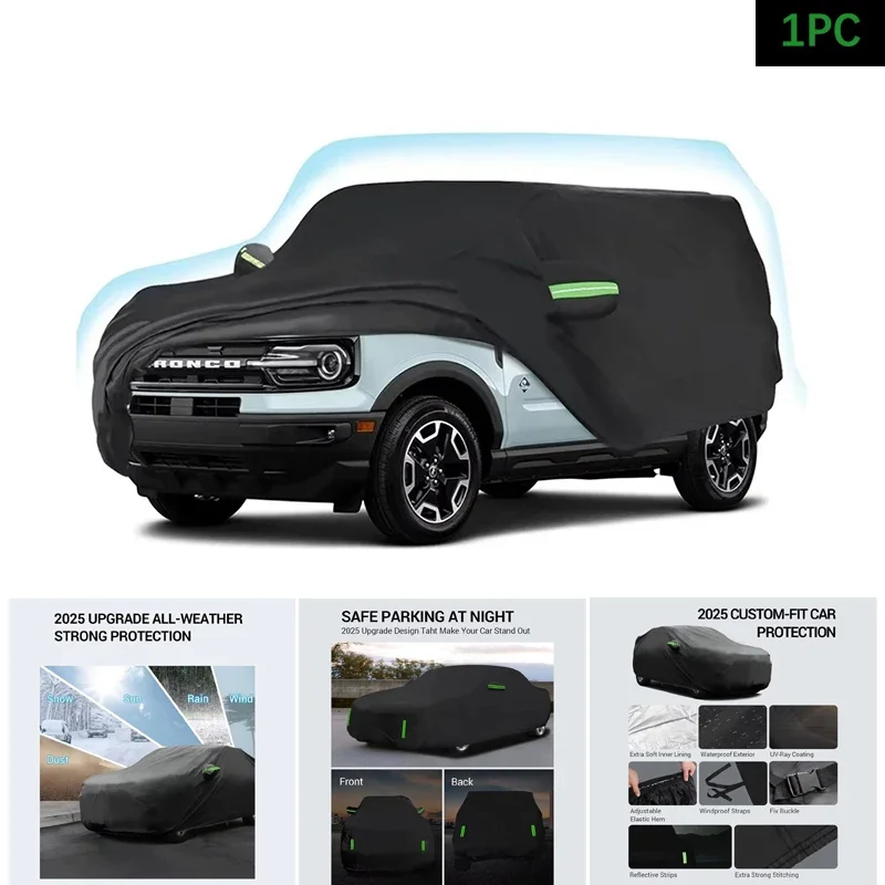 Outdoor Car Cover Custom Fit Waterproof All Weather for Automobiles Rain Snow Sun Protector For Ford Bronco Sport 2021-2024 2022
Outdoor Car Cover Custom Fit Waterproof All Weather for Automobiles Rain Snow Sun Protector For Ford Bronco Sport 2021-2024 2022
