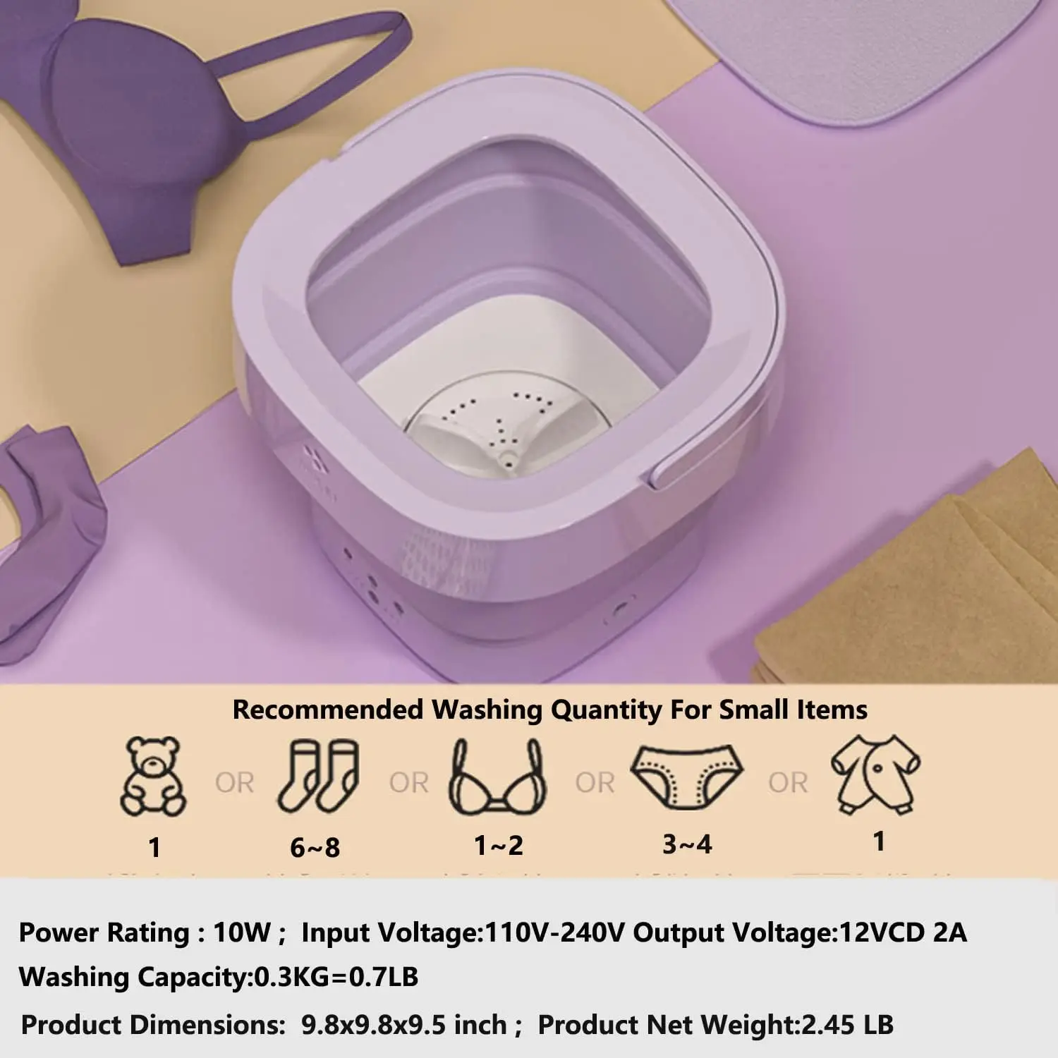 Foldable Mini Small Portable Washer Washing Machine for Apartment, Laundry, Camping, RV, Travel, Underwear, Socks, Baby clothes
Foldable Mini Small Portable Washer Washing Machine for Apartment, Laundry, Camping, RV, Travel, Underwear, Socks, Baby clothes