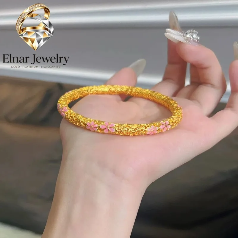 Elnar Jewelry Luxury 24K 9999 Pure Gold real gold Women's Peach Blossom Enamel Filament Bracelet
Elnar Jewelry Luxury 24K 9999 Pure Gold real gold Women's Peach Blossom Enamel Filament Bracelet
