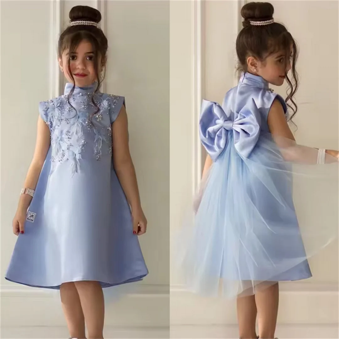Customized Blue Flower Girl Dress For Wedding Sequins Knee Length Princess Kids Birthday Party First Communion Ball Gowns
Customized Blue Flower Girl Dress For Wedding Sequins Knee Length Princess Kids Birthday Party First Communion Ball Gowns