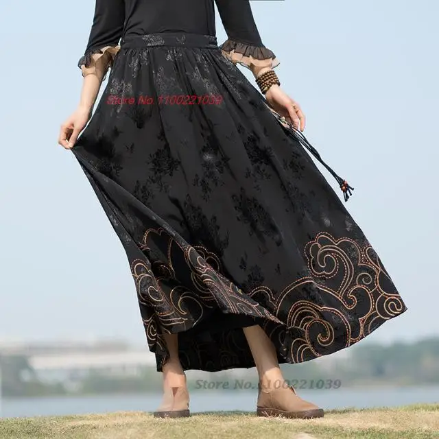 2024 national harajuku vintage flower embroidered jacquard skirt midi elastic waist casual loose skirt oriental vintage skirt
2024 national harajuku vintage flower embroidered jacquard skirt midi elastic waist casual loose skirt oriental vintage skirt
