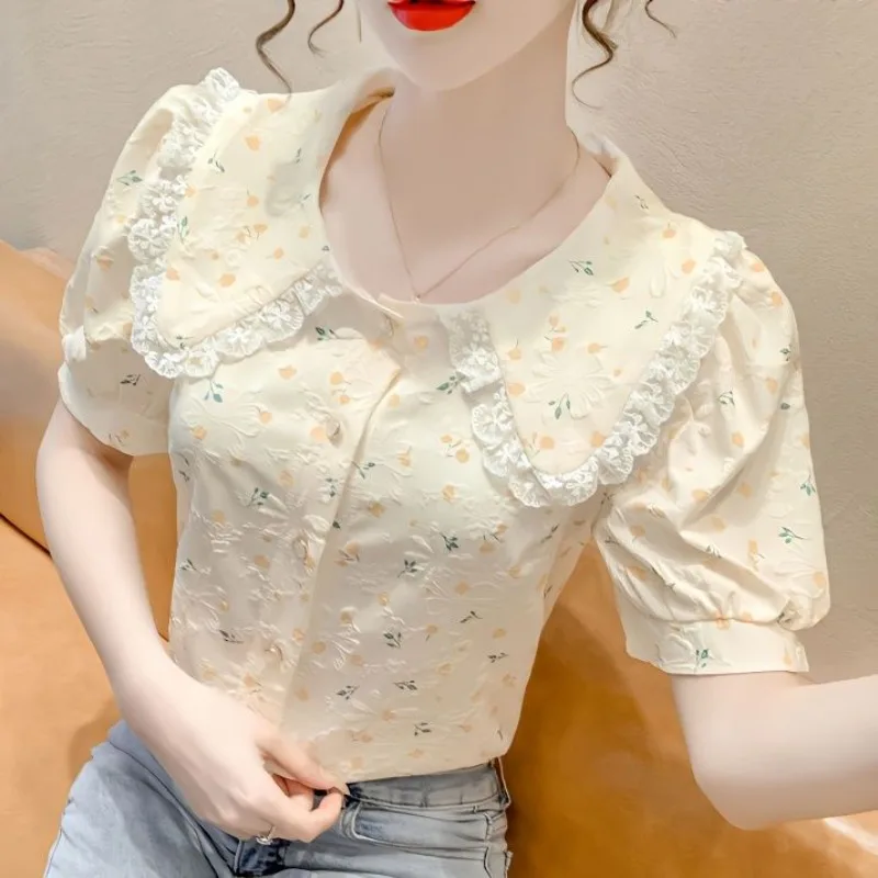 Women Clothes Casual Fashion Sweet Simplicity Floral Short Sleeve Shirts Women's Summer Trend Elegant Temperament All-match Tops
Women Clothes Casual Fashion Sweet Simplicity Floral Short Sleeve Shirts Women's Summer Trend Elegant Temperament All-match Tops