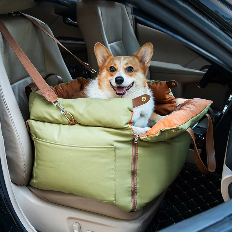 Faux leather pet car seats with raised beds and dog car seats with safety buckle logos
Faux leather pet car seats with raised beds and dog car seats with safety buckle logos