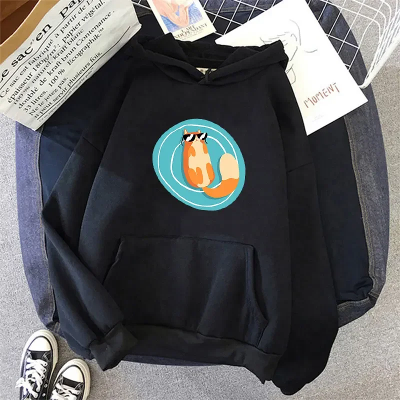 Funny Cat in Sunglasses Lying on Rug Print Hoodies Teens Street Wear Spring Long Sleeve Sweaters Casual Funny Loose Hooded Top
Funny Cat in Sunglasses Lying on Rug Print Hoodies Teens Street Wear Spring Long Sleeve Sweaters Casual Funny Loose Hooded Top