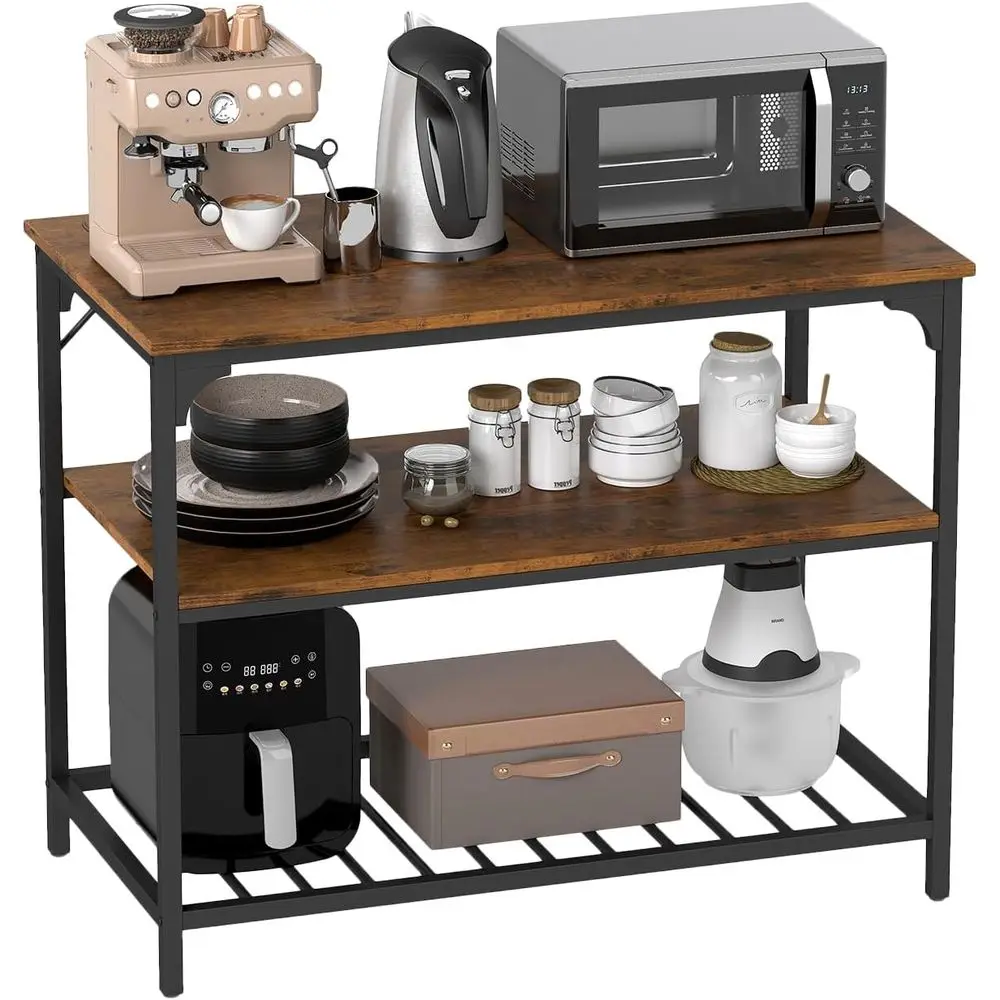 3-Tier Kitchen Island, 47.2 Wide with Ample Storage, Thick Board Top, Durable Structure for Home or Restaurant Use (Brown)
3-Tier Kitchen Island, 47.2 Wide with Ample Storage, Thick Board Top, Durable Structure for Home or Restaurant Use (Brown)