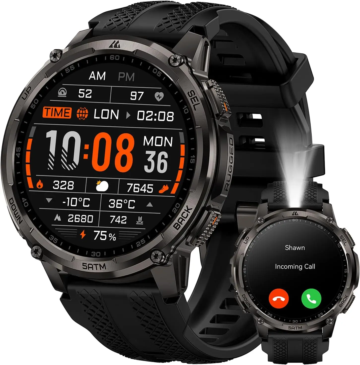 Мужские умные часы с LED-фонариком, 1,5-дюймовым AMOLED-дисплеем, GPS, 50-дневным временем автономной работы, монитором сердечного ритма, водонепроницаемые
Мужские умные часы с LED-фонариком, 1,5-дюймовым AMOLED-дисплеем, GPS, 50-дневным временем автономной работы, монитором сердечного ритма, водонепроницаемые