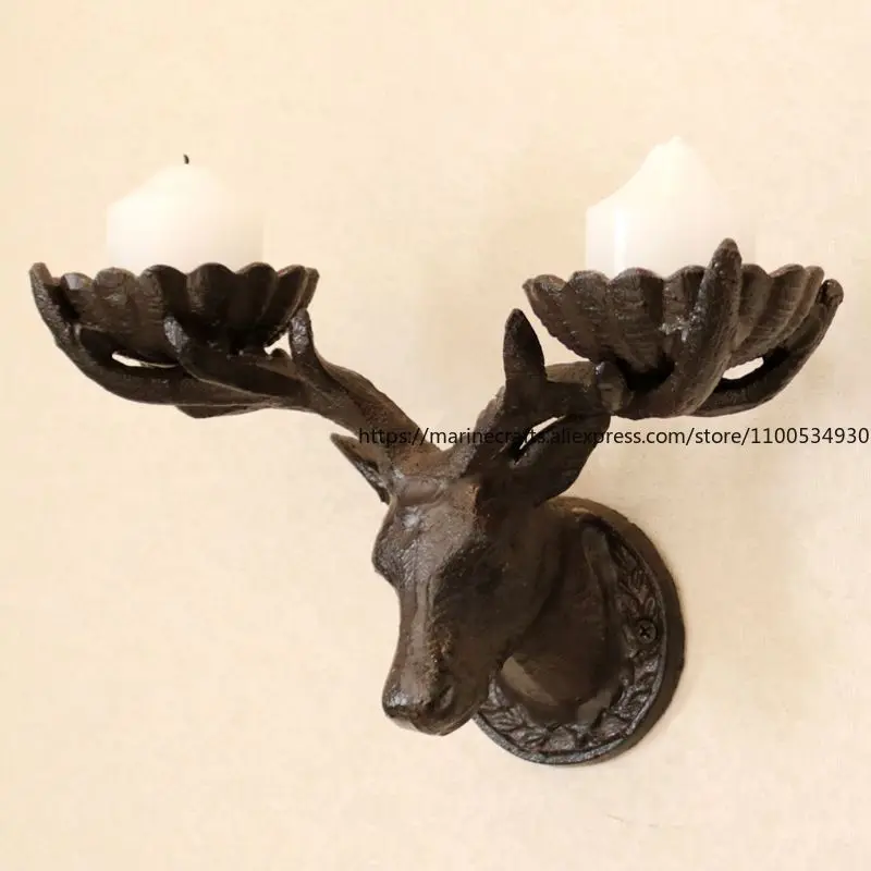 Candlestick Wall Hanging Cast Iron Deer Head Retro European Court Decoration Romantic Creative Home Decoration Holder
Candlestick Wall Hanging Cast Iron Deer Head Retro European Court Decoration Romantic Creative Home Decoration Holder