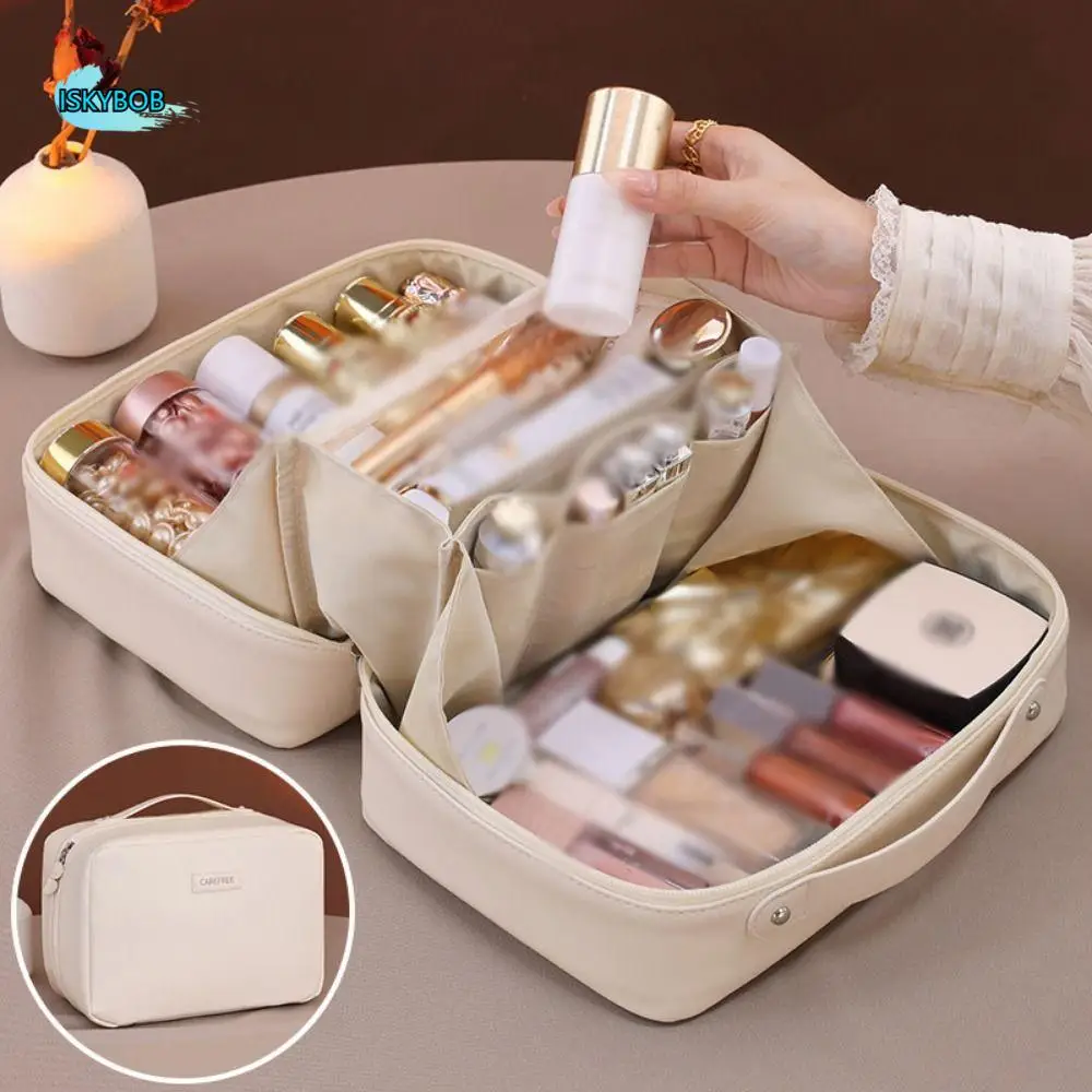 Portable Women's Makeup Bag Large Capacity Waterproof Skin Care Wash Bag Convenient PU Leather Cosmetic Storage Bag
Portable Women's Makeup Bag Large Capacity Waterproof Skin Care Wash Bag Convenient PU Leather Cosmetic Storage Bag