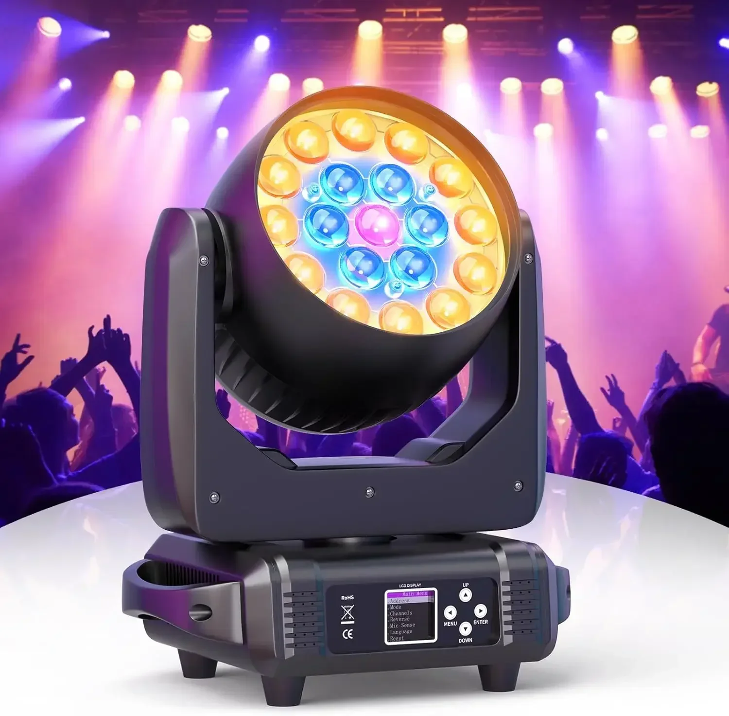 HOLDLAMP Moving Head Lights 19x15W RGBW 4-in-1 LED Stage Light with Zoom Beam Wash Effect by Sound Activated Auto DMX Control fo
HOLDLAMP Moving Head Lights 19x15W RGBW 4-in-1 LED Stage Light with Zoom Beam Wash Effect by Sound Activated Auto DMX Control fo