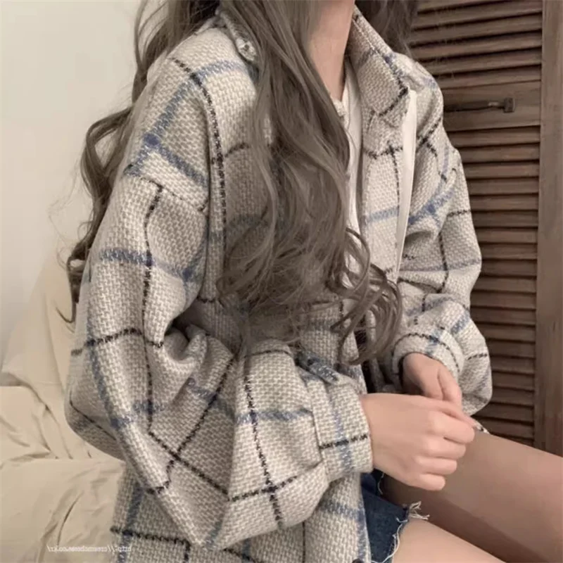 Woolen Plaid Shirt top for Women's 2024 Spring Autumn New Korean Version Loose and Versatile Slimming Long Sleeved Shirt Jacket
Woolen Plaid Shirt top for Women's 2024 Spring Autumn New Korean Version Loose and Versatile Slimming Long Sleeved Shirt Jacket