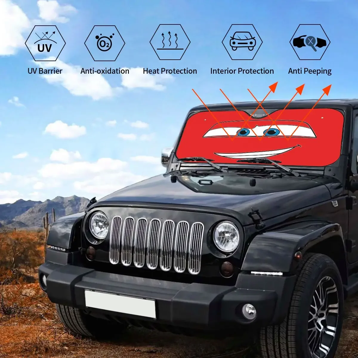 Lightning Car McQueen Eyes Sally Windshield Sunshade Universal Cover Front Block Window 76x140cm Car Sunshade UV Protector
Lightning Car McQueen Eyes Sally Windshield Sunshade Universal Cover Front Block Window 76x140cm Car Sunshade UV Protector